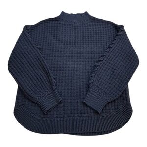 Democracy Mock Neck Waffle Weave Sweater Size M